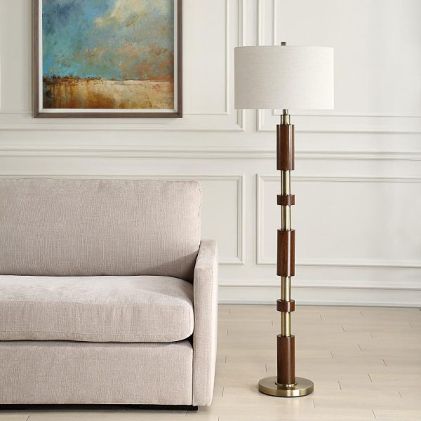 Uttermost Stacked Wooden Floor Lamp Cheap - Image 2