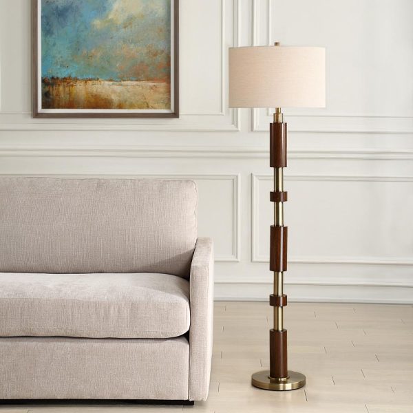 Uttermost Stacked Wooden Floor Lamp Cheap