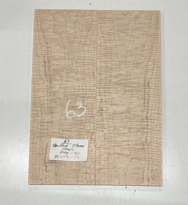 Quilted Flame Maple Bookmatched Guitar Drop Top Set - 20  x 7-1 4  x 3 8  #63 For Cheap