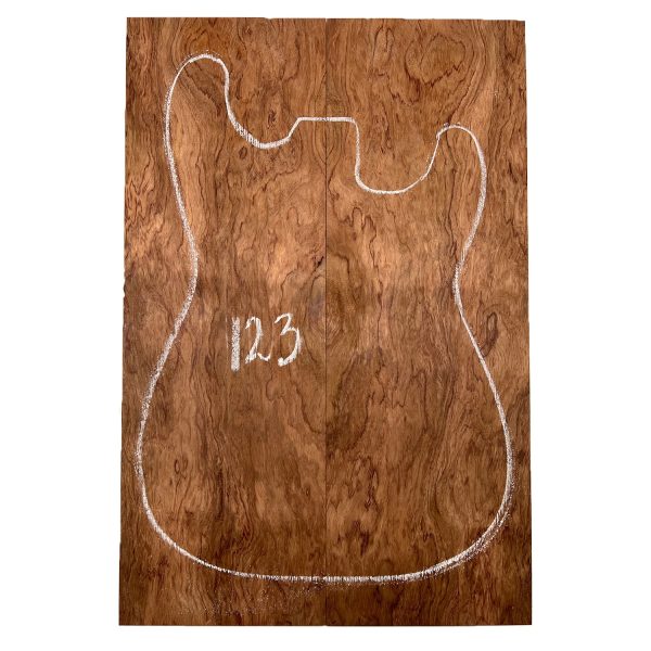 Figured Curly Bubinga Bookmatched Guitar Drop Tops 21  x 7  x 1 4  #123 Discount - Image 2