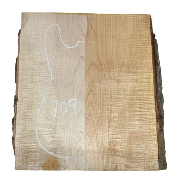 Flame Hard Maple Guitar Carved Top 21  x 9  x 1-1 4  #709 Online Hot Sale - Image 3
