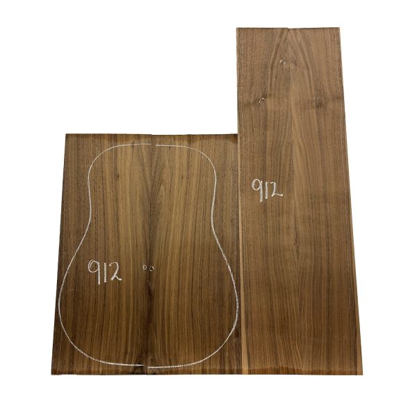 Black Walnut Dreadnought BC Grade Guitar Back and Side Set #912 For Sale