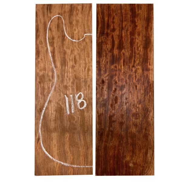 Curly Flame Bubinga Bookmatched Guitar Drop Tops 21  x 7  x 1 4  #118 on Sale - Image 3