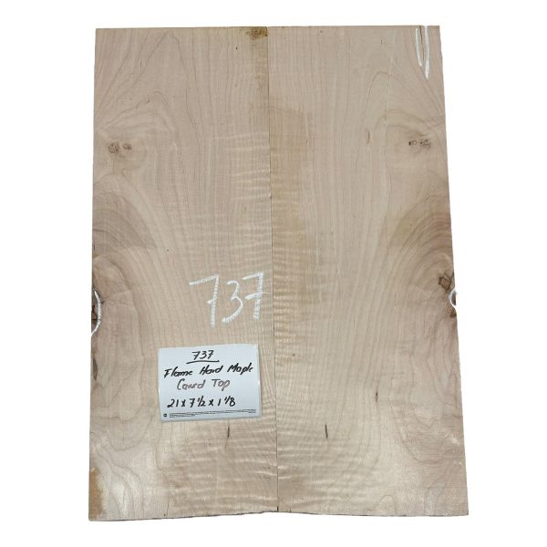 Flame Hard Maple Guitar Carved Top 21  x 7-1 2  x 1-1 8  #737 Hot on Sale