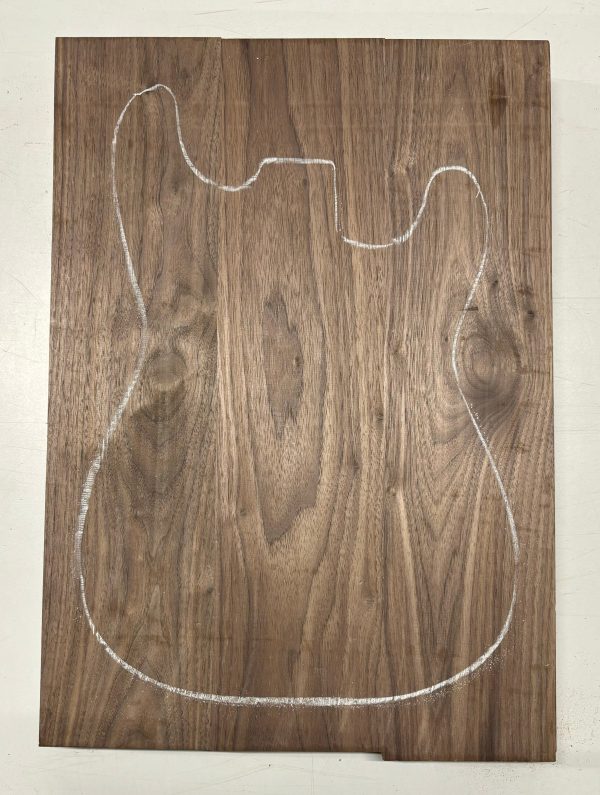 Black Walnut Guitar Body Blank - 21  x 14-3 4  x 1-3 4 , 12 Lbs (3 Pcs Glued) #722 For Sale - Image 5