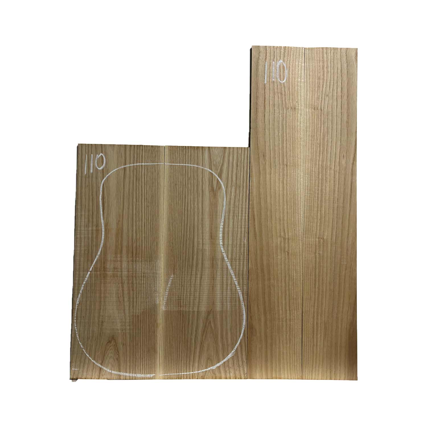 White Ash Dreadnought Guitar Back & Side Set #110 Fashion