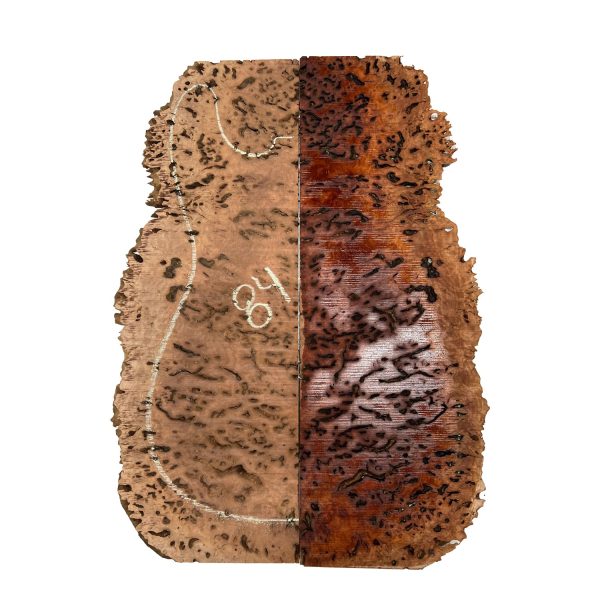 Australian Red Gum Burl Acoustic  Electric Guitar Wood Drop Top Set | 21  x 14  x 3 8   #84 Discount