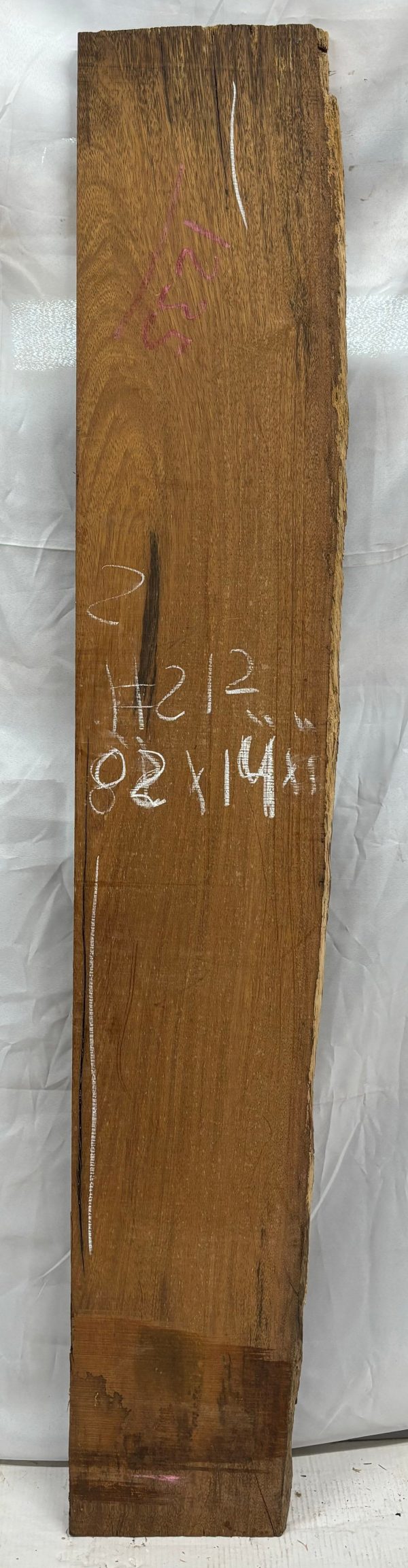 Merbau Lumber Live Edge Slab - 82  x 14  x 1  #212 For Sale - Image 2