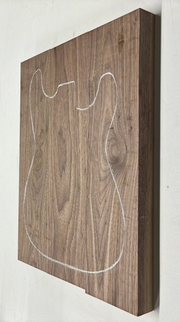 Black Walnut Guitar Body Blank - 21  x 14-3 4  x 1-3 4 , 12 Lbs (3 Pcs Glued) #722 For Sale - Image 4