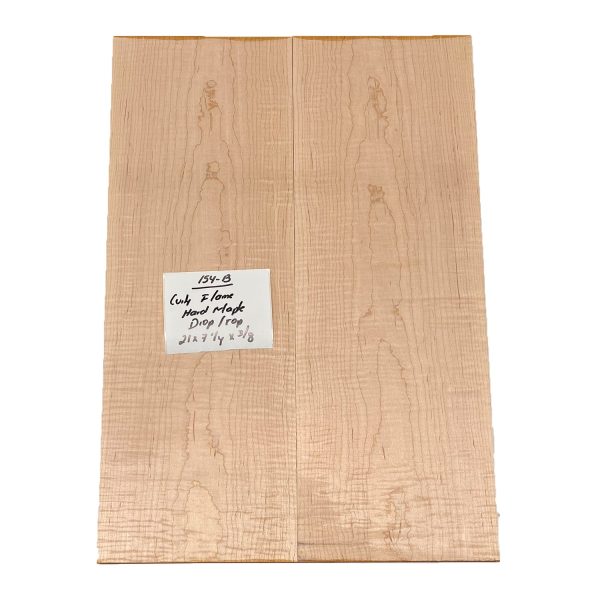 Curly Flame Hard Maple Drop Top 21  x 7-1 4  x 3 8  #154-B For Sale
