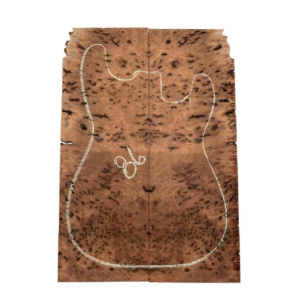 Australian Red Gum Burl Acoustic  Electric Guitar Wood Drop Top Set | 21  x 14  x 3 8   #86 Online Sale - Image 3