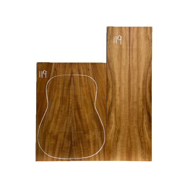 Flame Hawaiian Koa Dreadnought AAA Grade Guitar Back & Side Set #119 Online Hot Sale