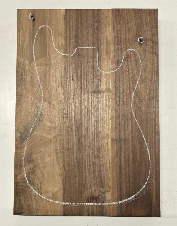 Black Walnut Guitar Body Blank - 21  x 14-1 2  x 1-3 4 , 14 Lbs (3 Pcs Glued) #715 For Discount - Image 5