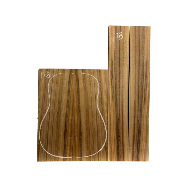 Flame Hawaiian Koa Dreadnought AAA Grade Guitar Back & Side Set #178 Online Hot Sale