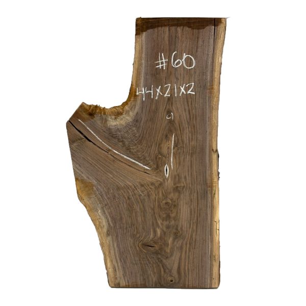 Black Walnut Lumber Live Edge Slab - 44 x 21 x 2  #60 Sale - Image 2