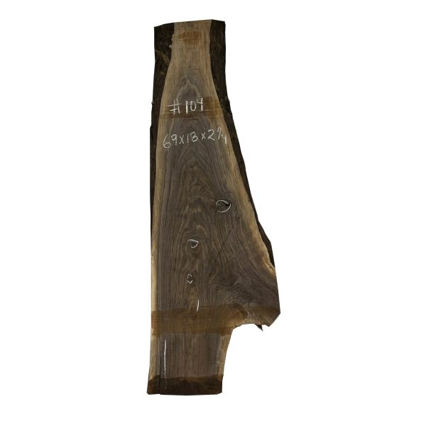 Black Walnut Lumber Live Edge Slab - 69 x 18 x 2-1 4  #104 Fashion